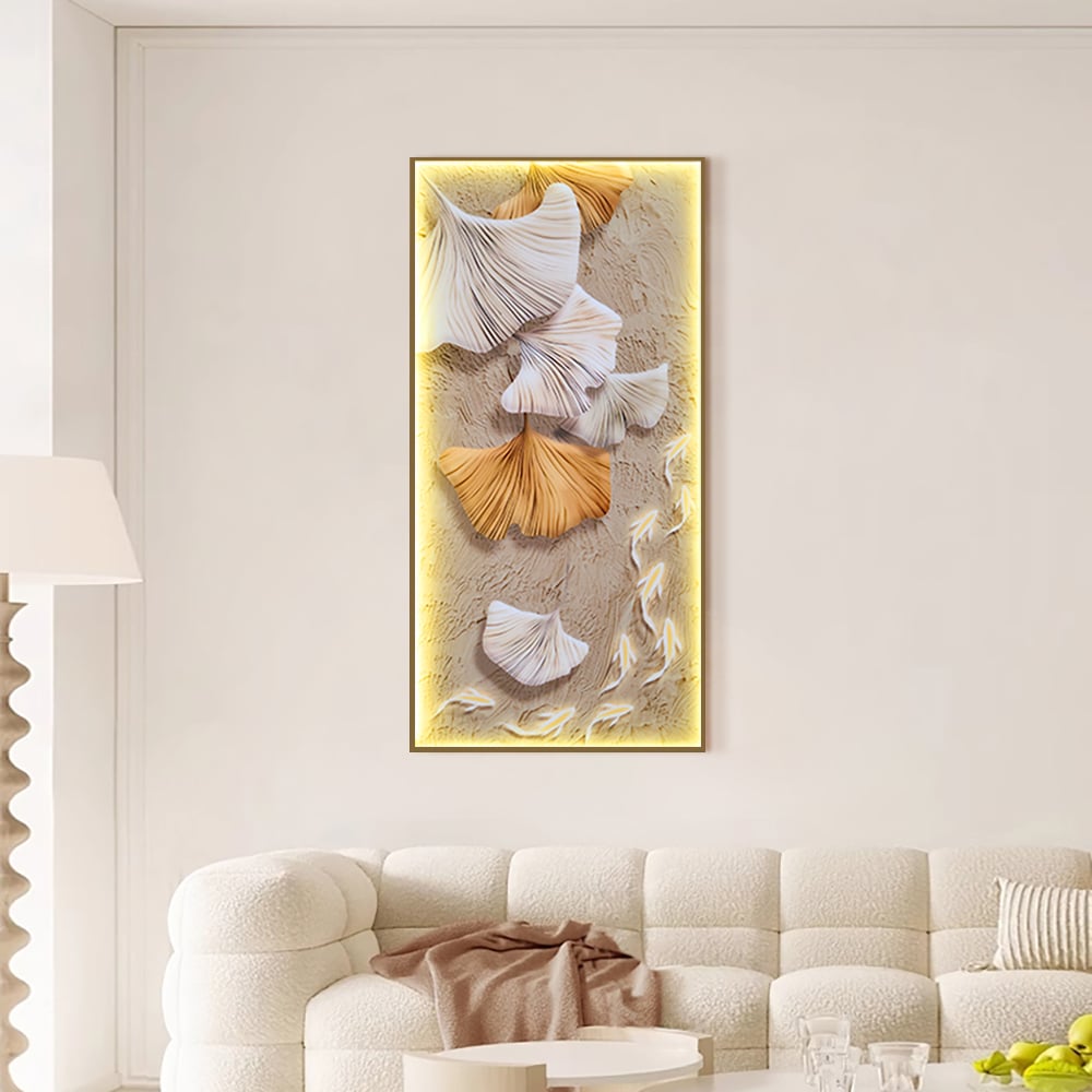 Oceny klientów dla Art Deco Ginkgo LED na płótnie z nadrukiem ściennym w ramie dekoracji ściennej