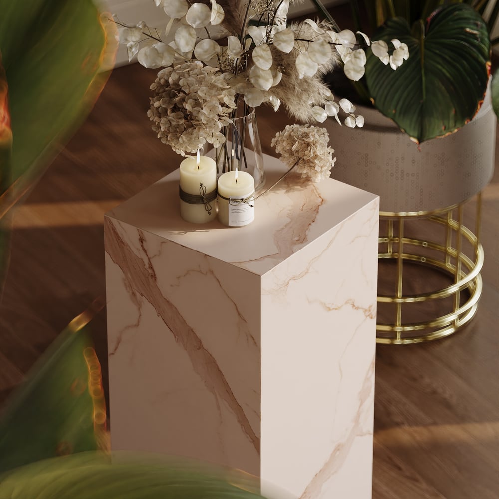 Customer Reviews for Beige Sintered Stone Plinth Pedestal Plant Stand & Side Table
