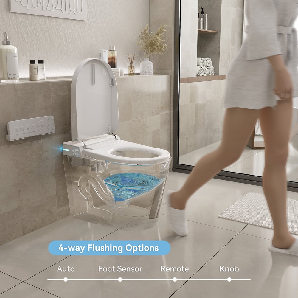 Questions et Réponses pour Toilette à bidet intelligente compacte Fitro H2 avec chasse d'eau automatique et stérilisation UV