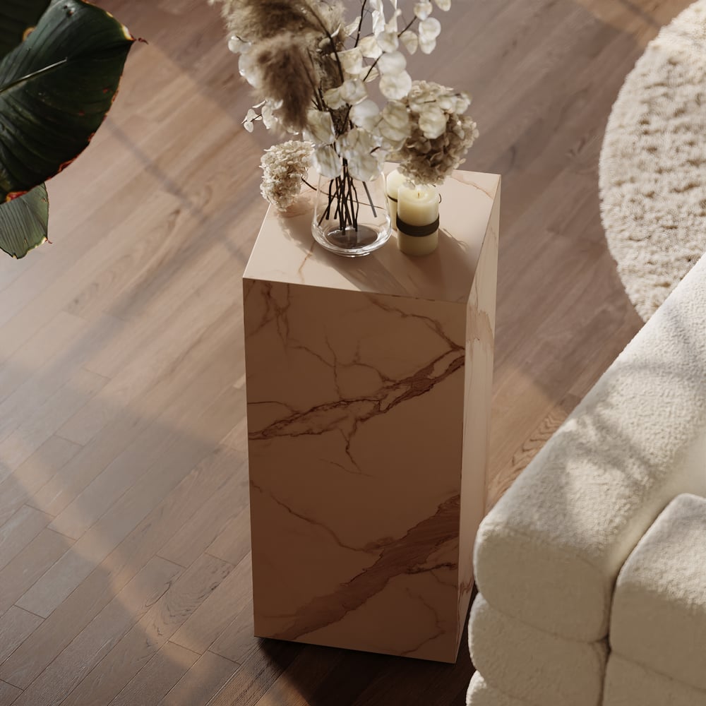 Customer Reviews for Beige Sintered Stone Plinth Pedestal Plant Stand & Side Table