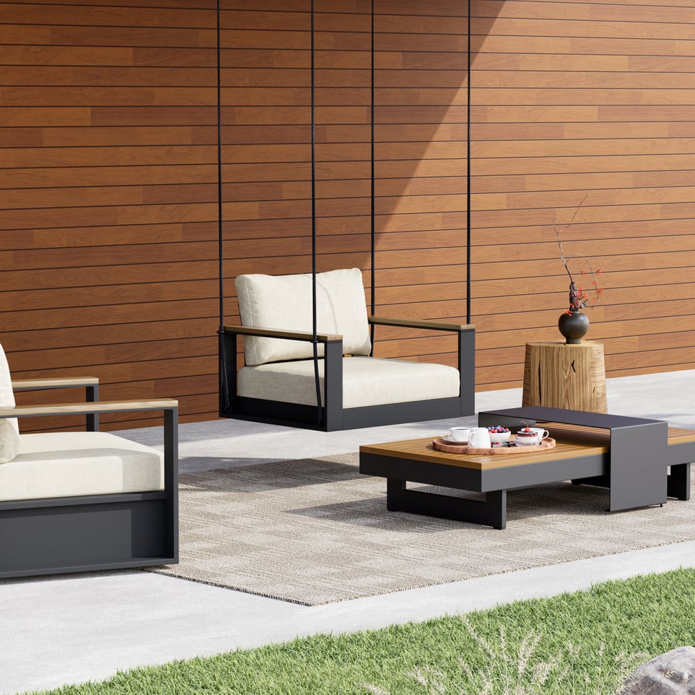 Questions and Answers for Axis Outdoor Swing Sofa in Matte Gray Aluminum with Cushion