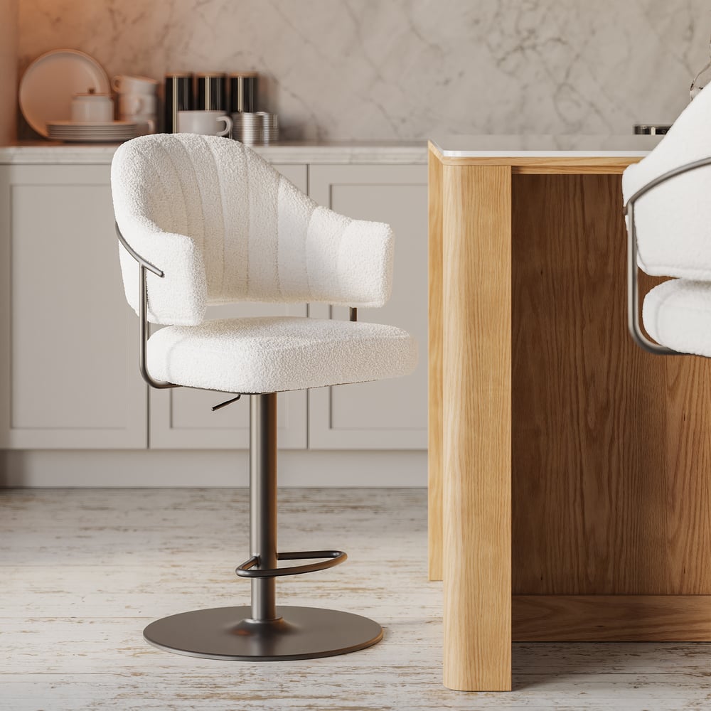 Questions et Réponses pour Tabouret de comptoir réglable en boucle moderne avec base pivotante