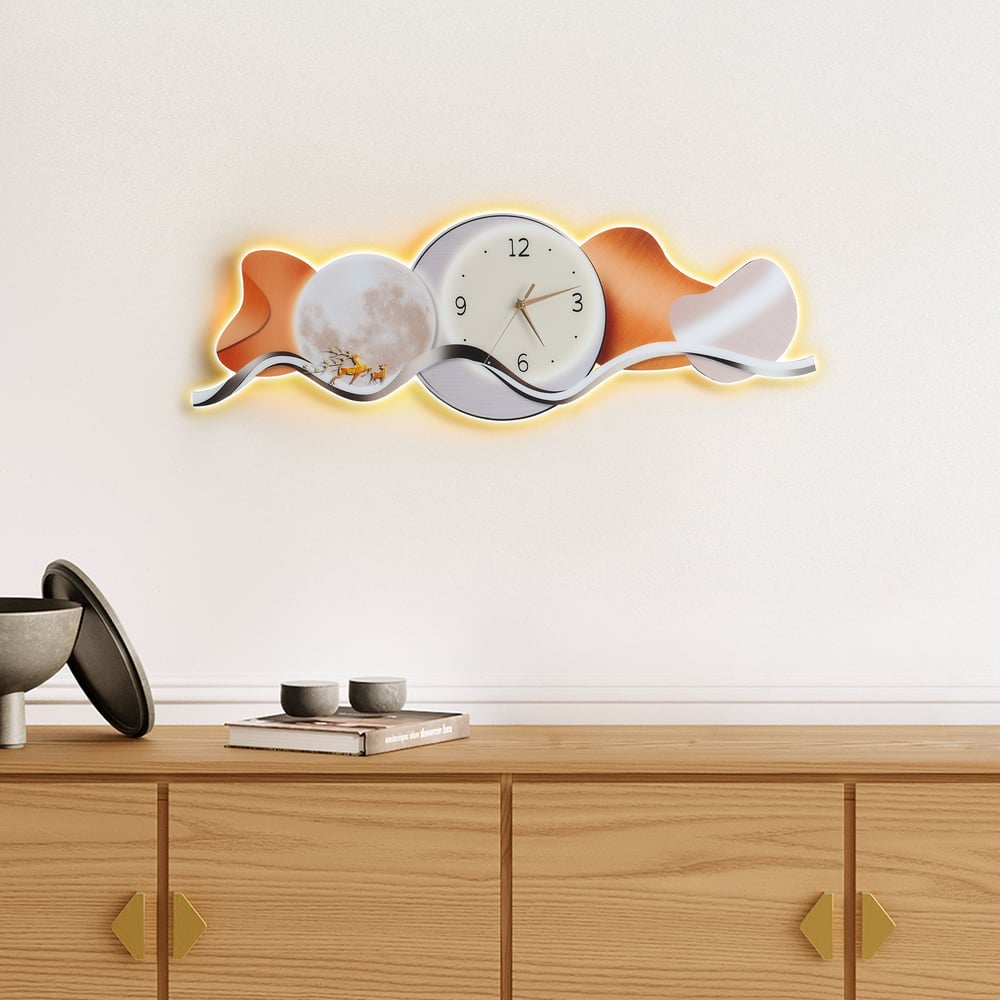 Customer Reviews for Modern LED Wall Clock with with Lunar Wall Art Decor