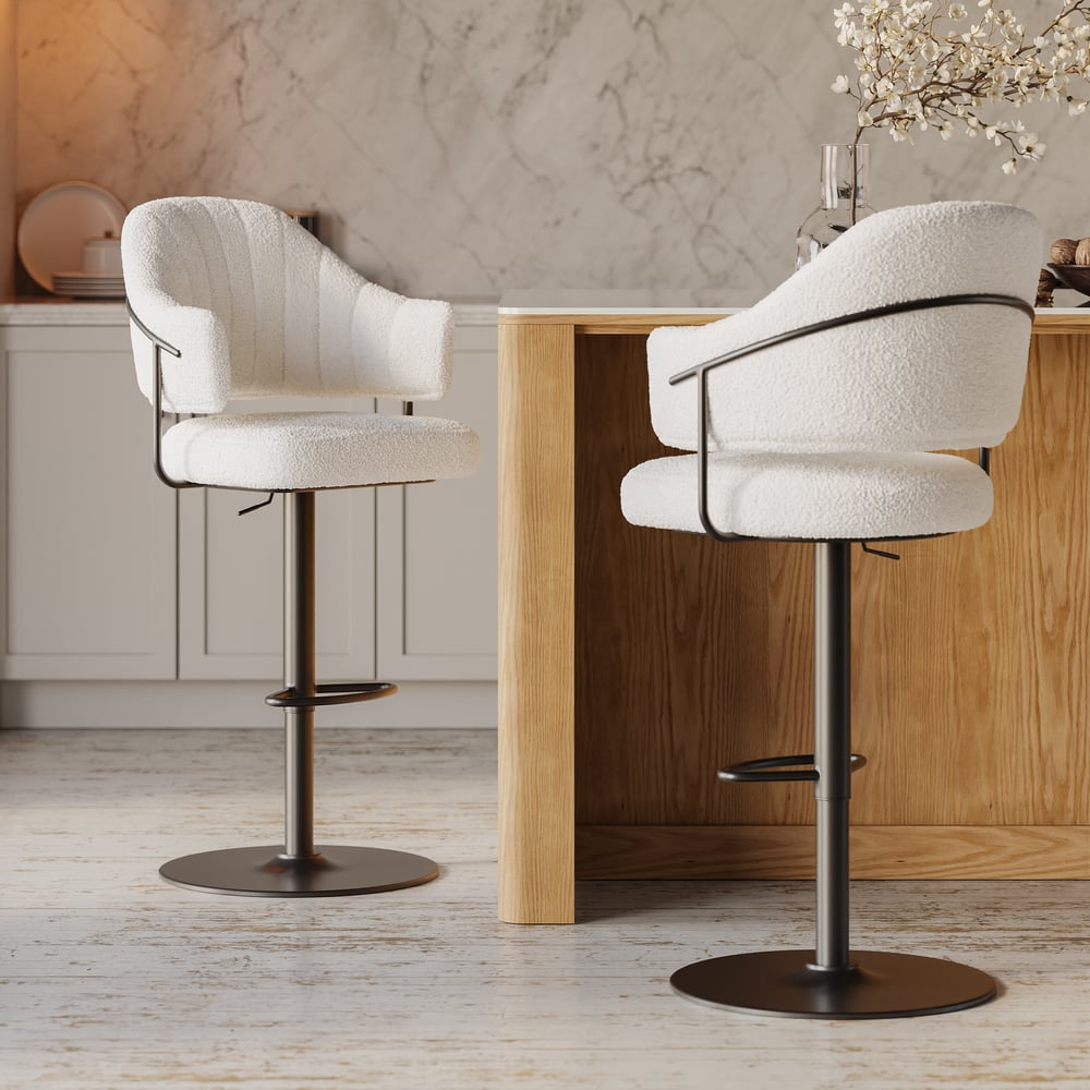 Questions et Réponses pour Tabouret de comptoir réglable en boucle moderne avec base pivotante