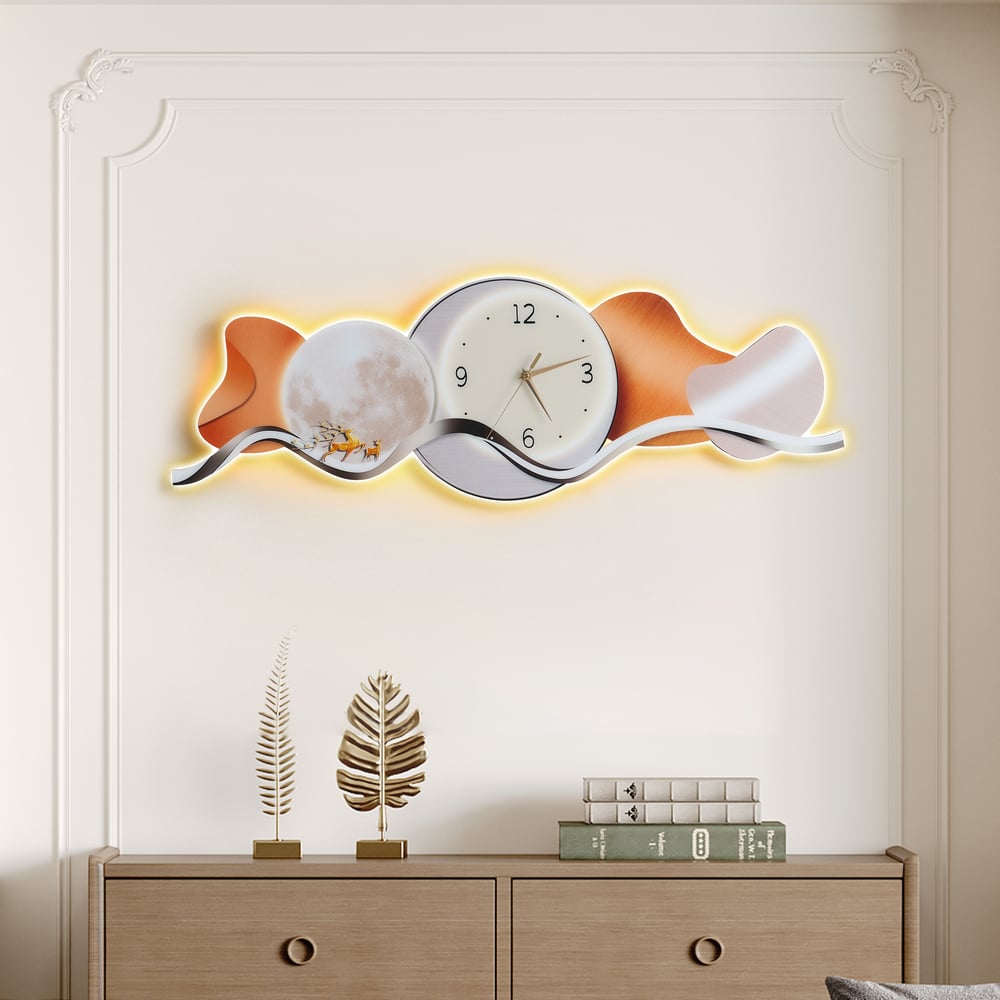 Customer Reviews for Modern LED Wall Clock with with Lunar Wall Art Decor