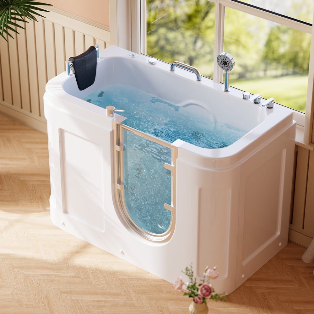 Questions and Answers for Walk In Tub Built-in Seat Tub Air Jets & Whirlpool Massage Jets with Thermostat Control