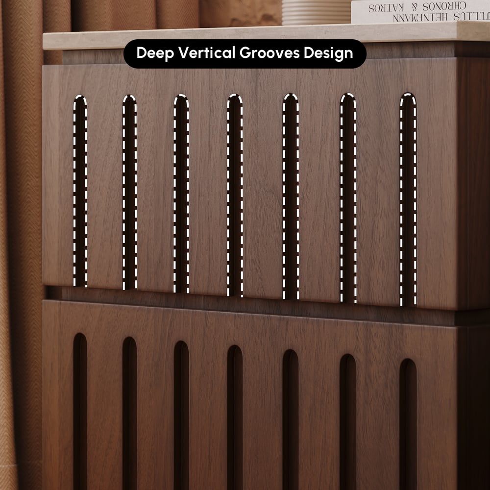 Modern Solid Wood King Upholstered Bed & 2 Drawer Ash Wood Nightstand Set window image