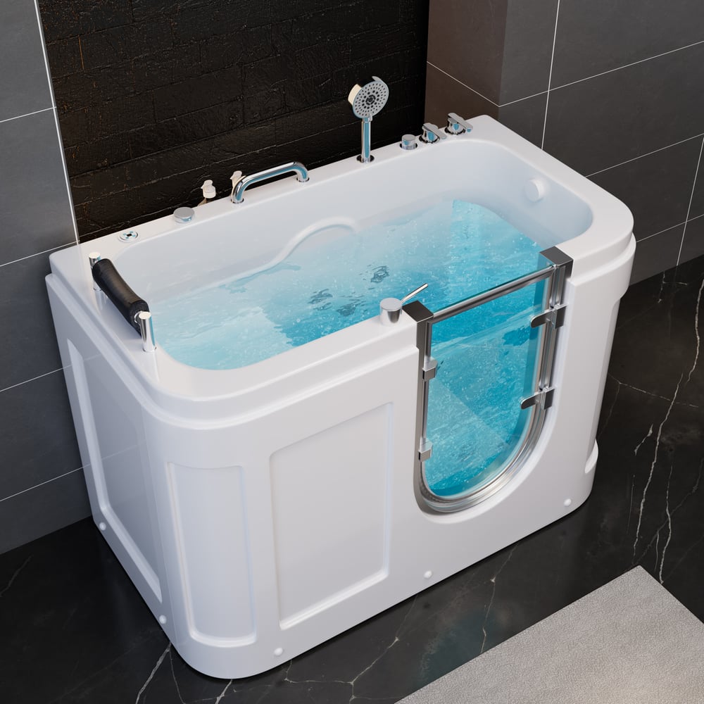 Questions and Answers for Walk In Tub Built-in Seat Tub Air Jets & Whirlpool Massage Jets with Thermostat Control