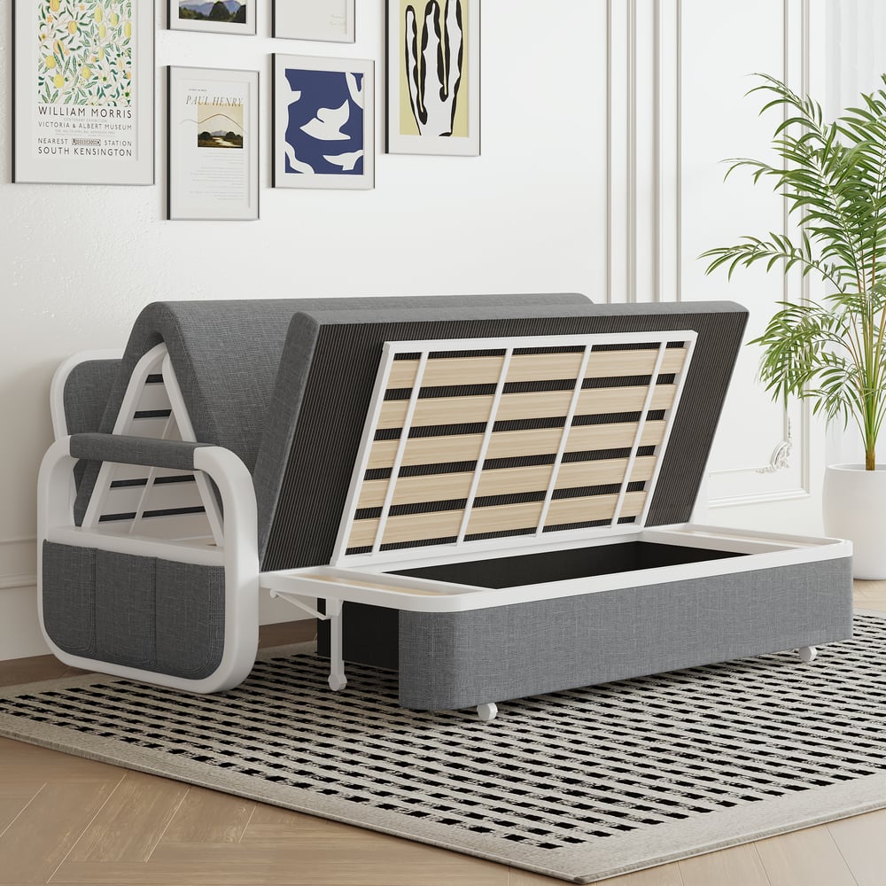 Questions and Answers for 62" Queen 2-Seater Linen Convertible Sleeper Sofa