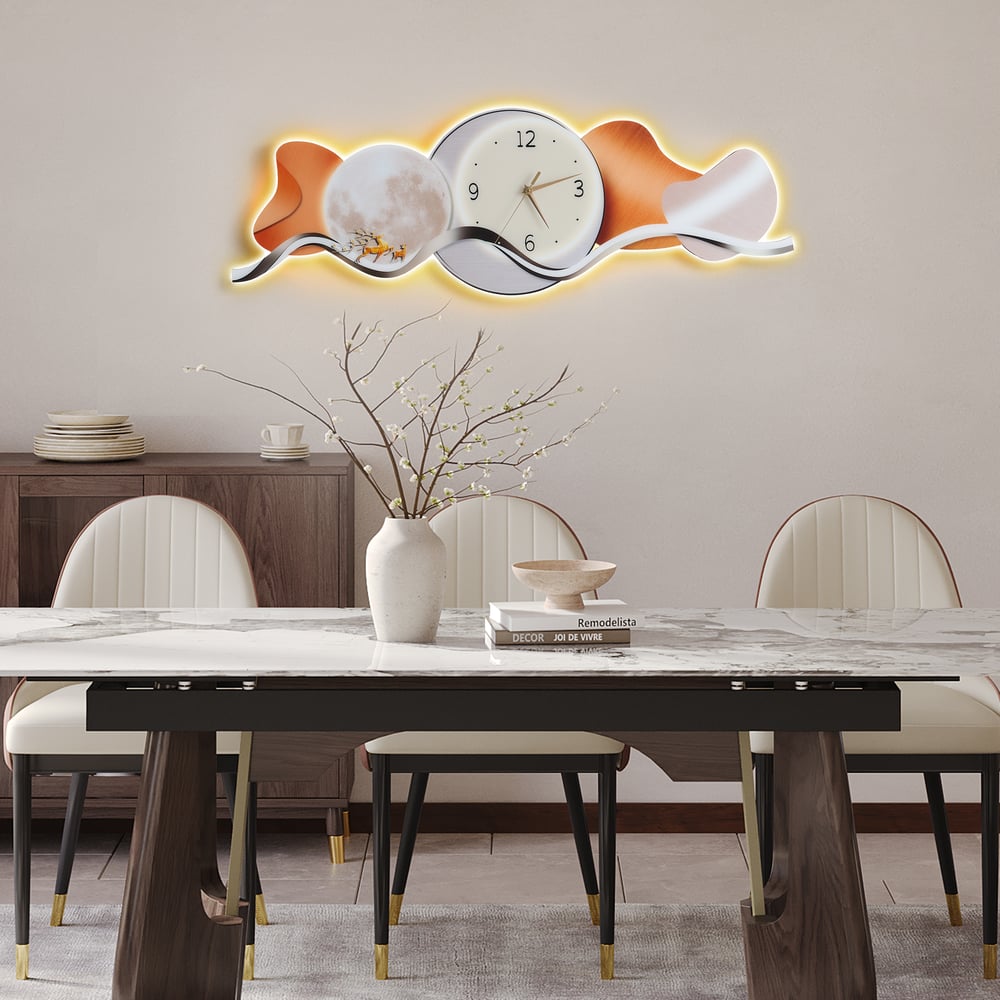 Customer Reviews for Modern LED Wall Clock with with Lunar Wall Art Decor