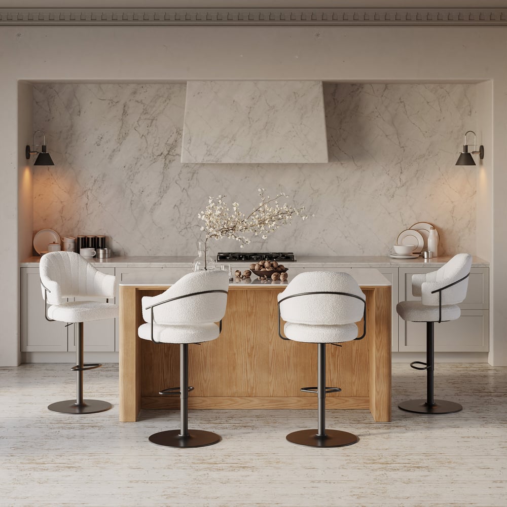 Questions et Réponses pour Tabouret de comptoir réglable en boucle moderne avec base pivotante