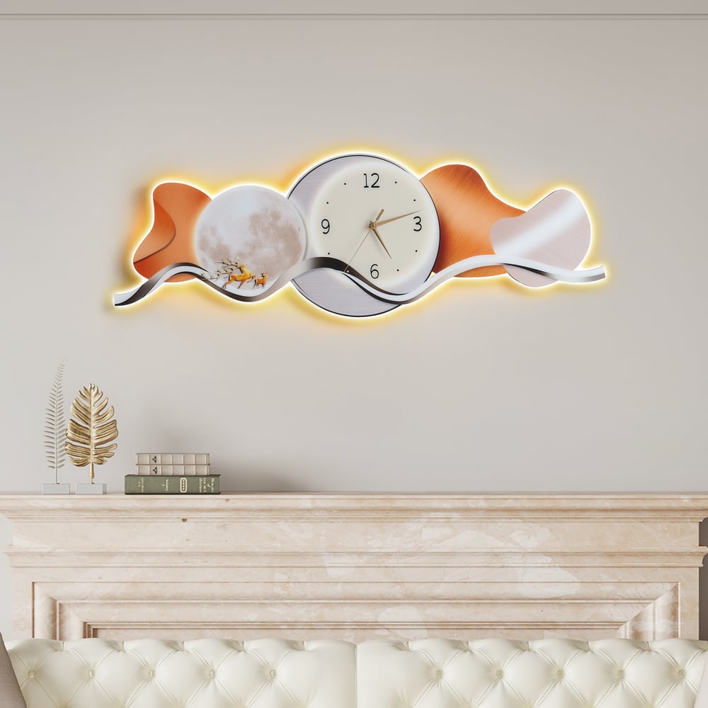 Customer Reviews for Modern LED Wall Clock with with Lunar Wall Art Decor