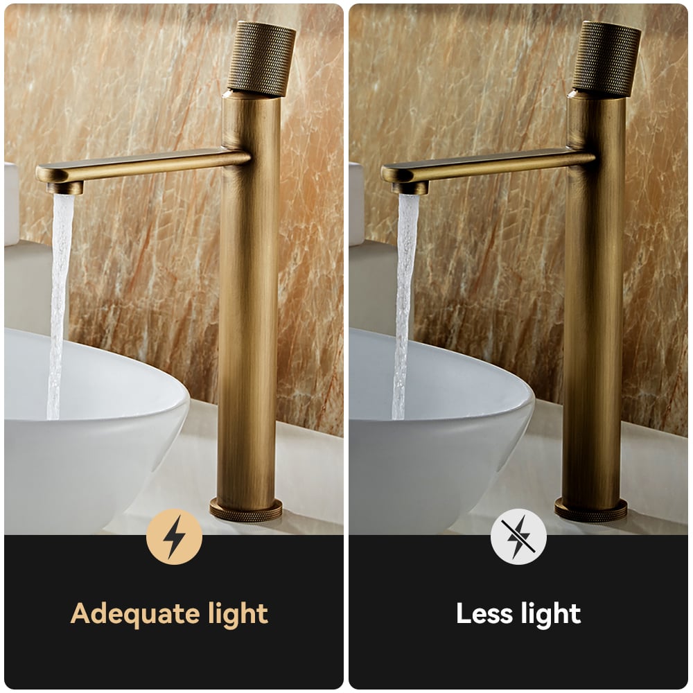 Domande e risposte per Rubinetto per lavabo in ottone antico a foro singolo con pomello singolo in ottone massiccio