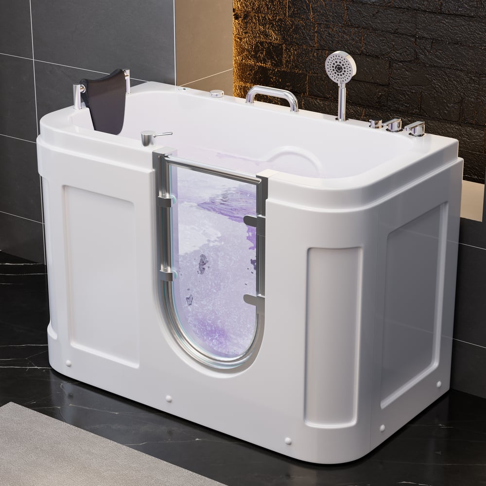 Questions and Answers for Walk In Tub Built-in Seat Tub Air Jets & Whirlpool Massage Jets with Thermostat Control