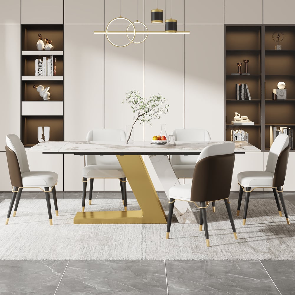 Vragen en antwoorden voor 1600 mm - 2000 mm moderne uitschuifbare eettafel van gesinterde stenen stoelen voor 4-6 personen