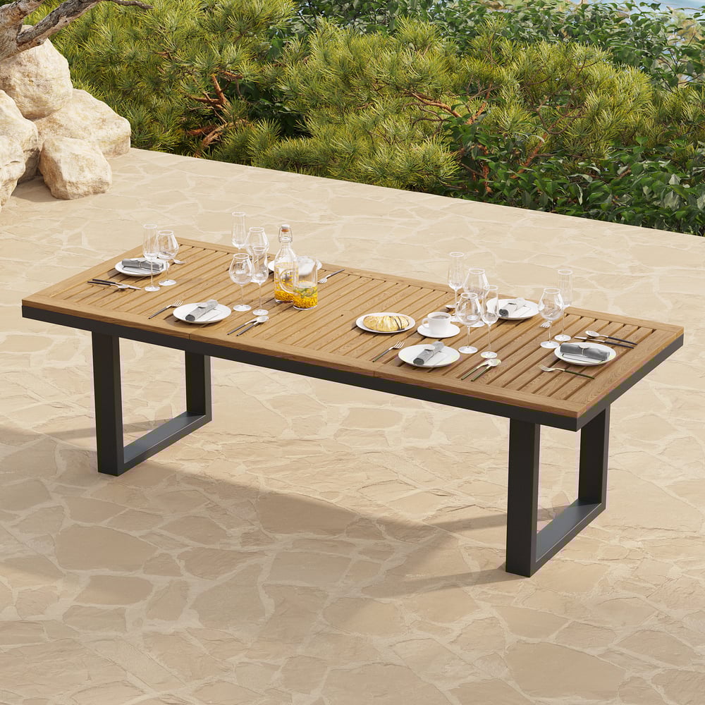 Customer Reviews for 9 Pieces Rectangle Wood & Aluminum Outdoor Patio Dining Set for 8 Person