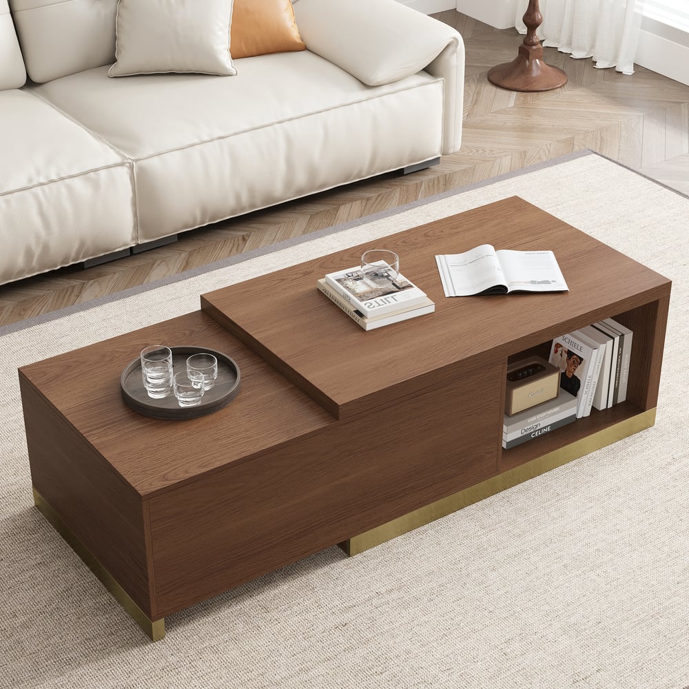 Recensioni dei clienti per Tavolino da caffè rettangolare allungabile in noce Mordelle (39" -71")