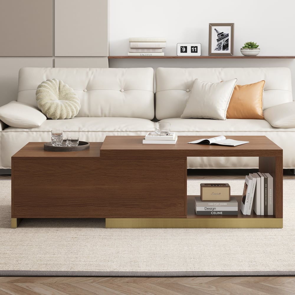 Recensioni dei clienti per Tavolino da caffè rettangolare allungabile in noce Mordelle (39" -71")