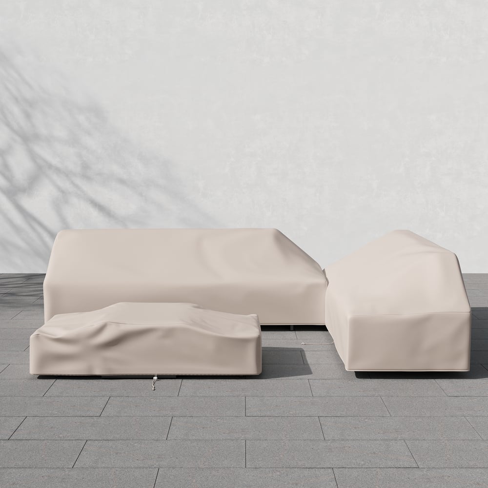 Questions et Réponses pour Housses de meubles de patio d'extérieur imperméables en toile résistante 600D en beige