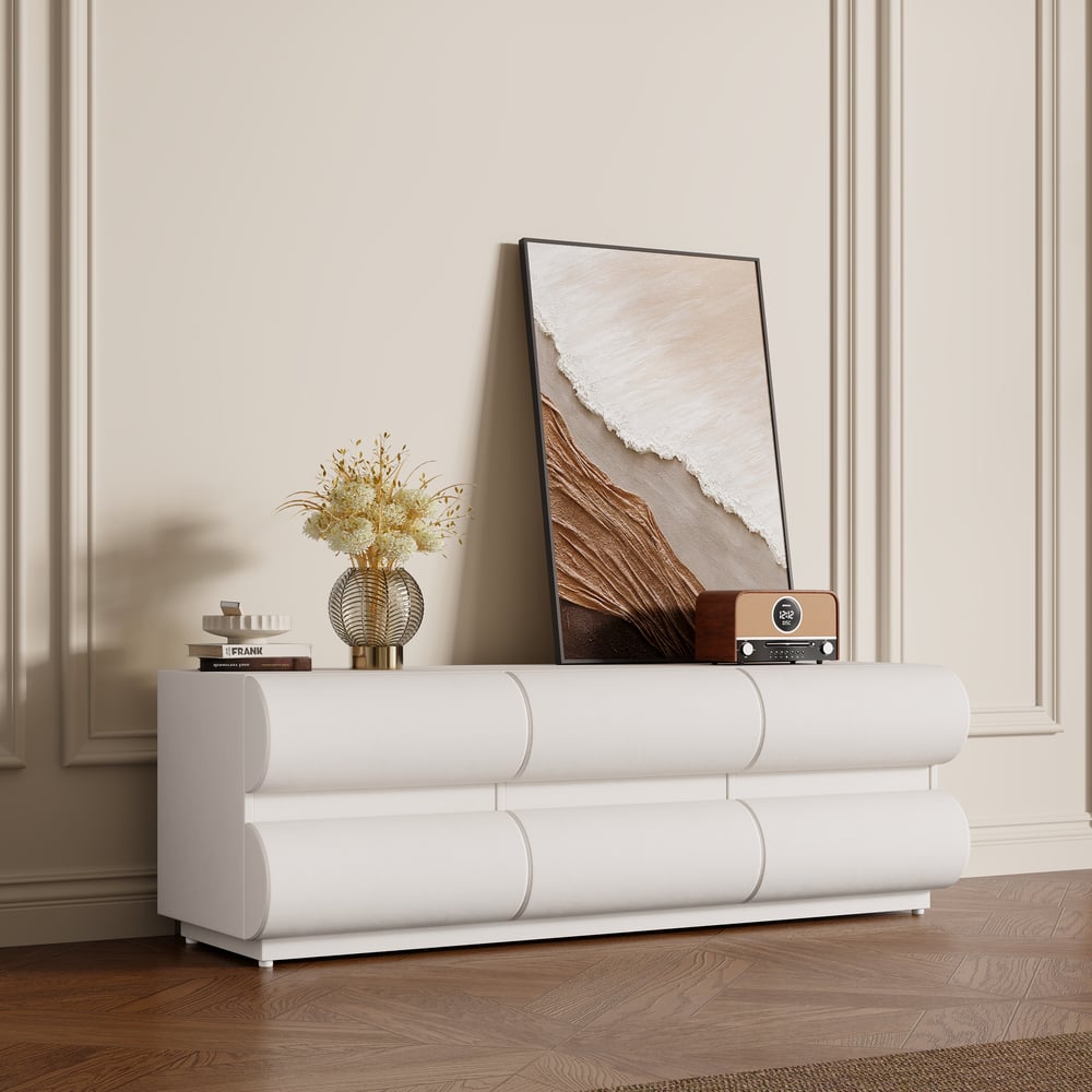 Customer Reviews for Humply 2000mm Modern White Leather Long TV Stand with 8 Drawers Media Console