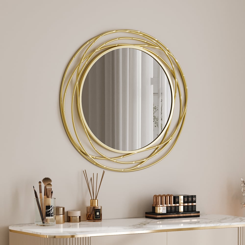 Customer Reviews for 23.6" Large Round Gold Mirror