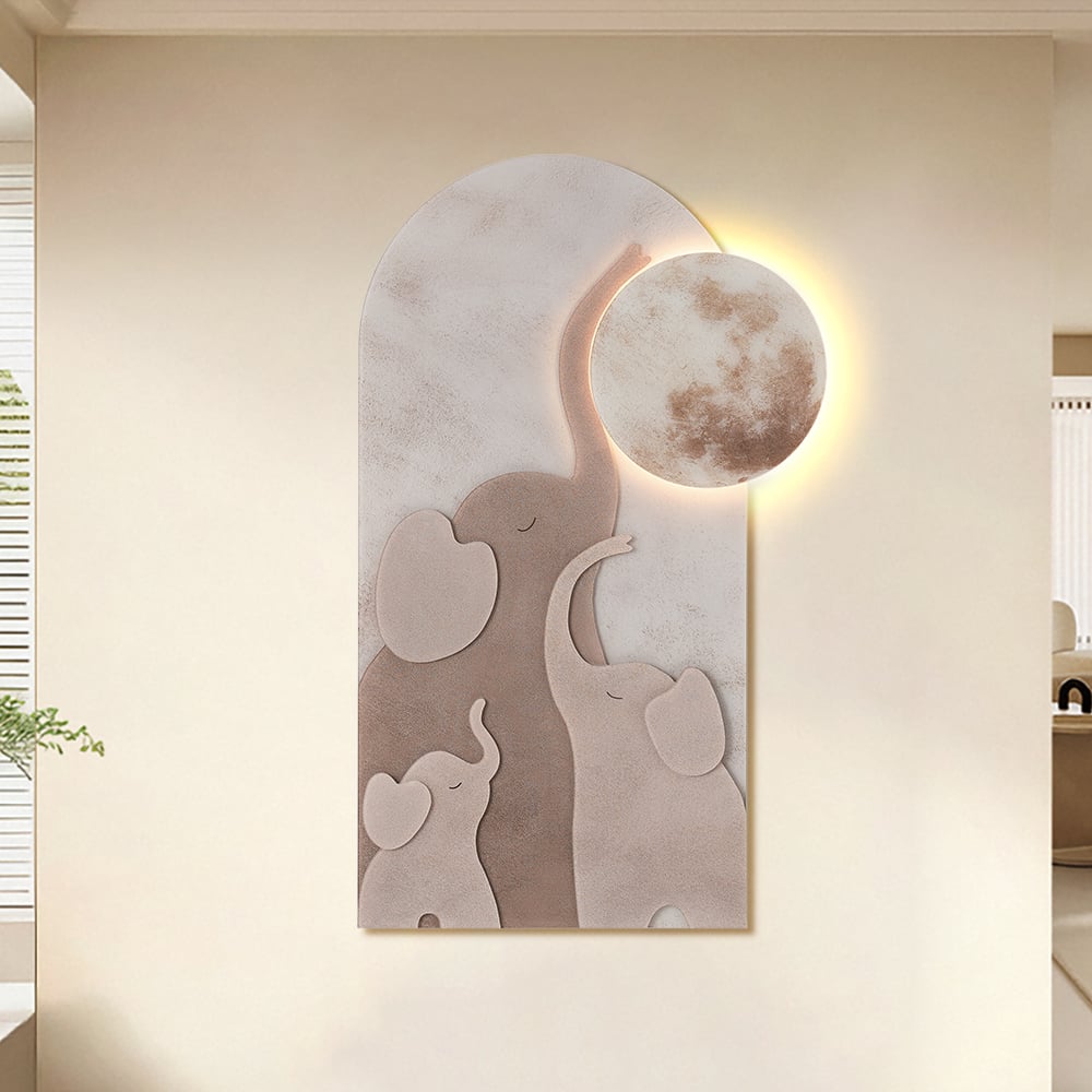 Customer Reviews for 1000mm Arched LED 3D Acrylic Elephant Moon Wall Sculpture Art Decor Living Room Bedroom