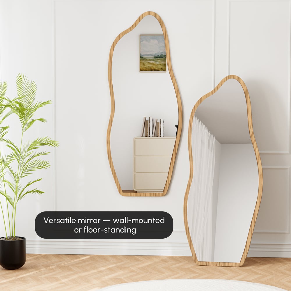 Avis Clients sur Miroir en bois inhabituel pour montage mural ou au sol