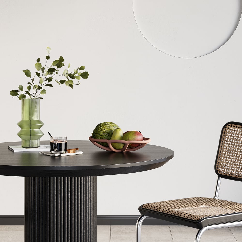 Customer Reviews for Japandi 800mm Round Small Dining Table for 2 Person Black Wood Tabletop