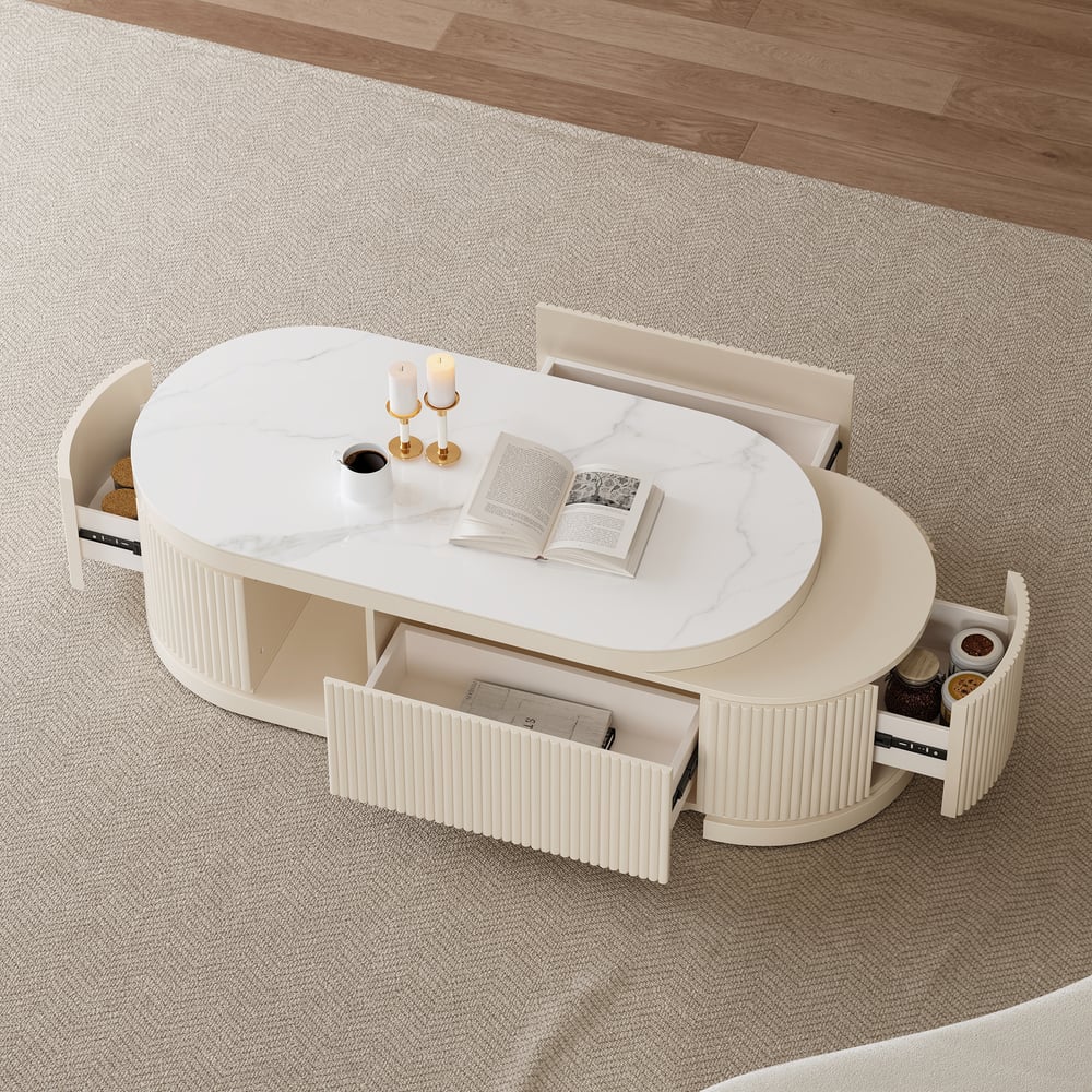 Recensioni dei clienti per Tavolino da caffè allungabile Velar con piano in pietra sinterizzata con contenitore