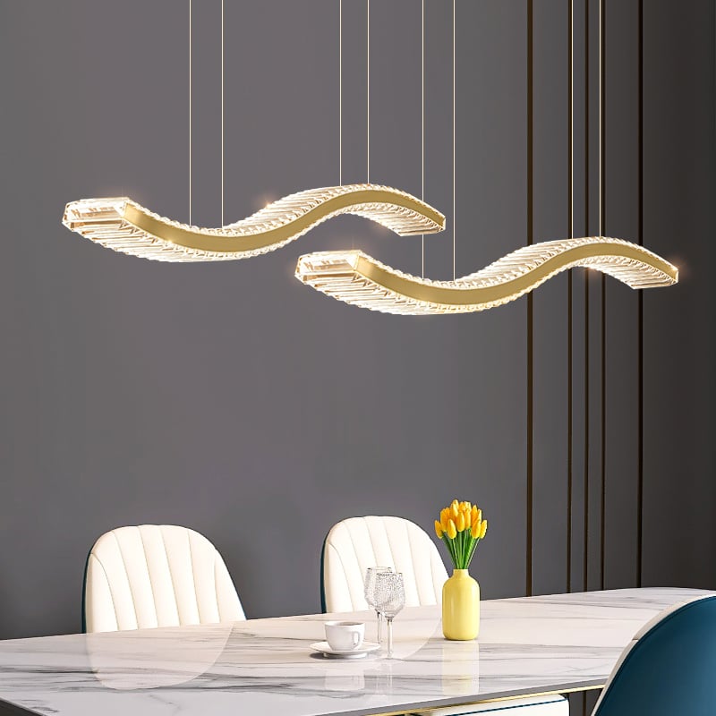 Customer Reviews for Modern Luxury Crystal Island Light—Double-S Wave LED Chandelier