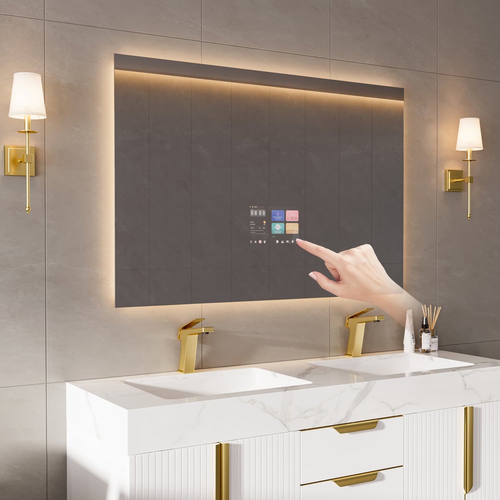 Questions et Réponses pour Miroir de salle de bain intelligent à écran tactile étanche avec multifonction 1200 mm x 700 mm