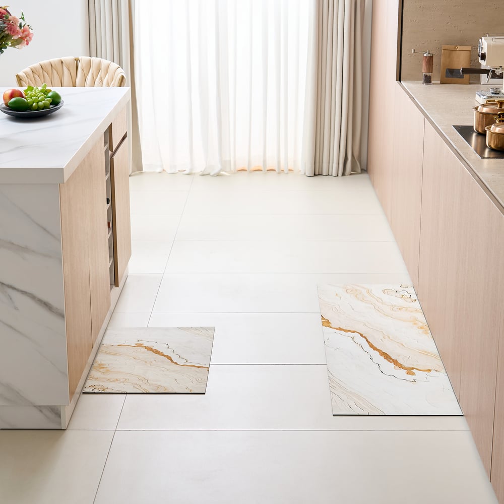 Customer Reviews for 2 Pieces Modern Marble Washable Kitchen Runner Mats Non-slip absorbent Kitchen Mat Set