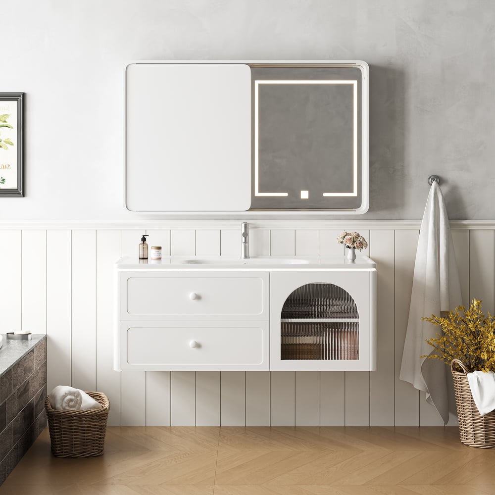 Vragen en antwoorden voor LED-medicijnkastje Wandspiegel voor in de badkamer, mat wit 800 mm