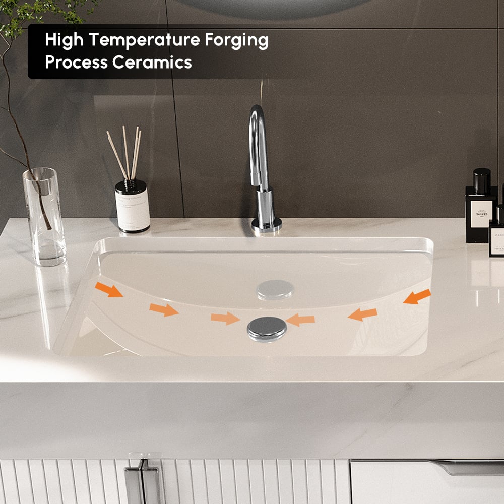 Questions and Answers for Aro Series Bathroom Vanity Set 59" Freestanding Bathroom Vanity White with Double Sinks