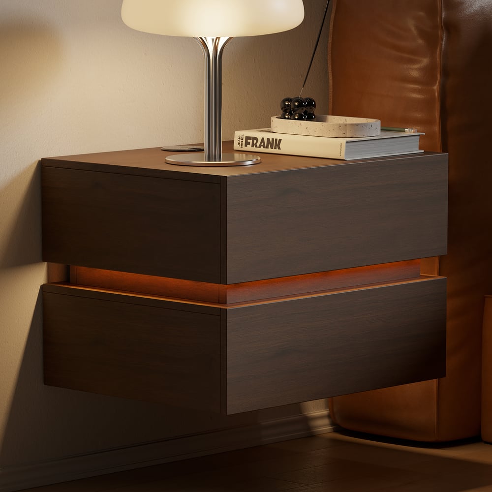 Otázky a odpovědi pro Inteligentní plovoucí noční stolek Lumio se 2 zásuvkami LED se světlem