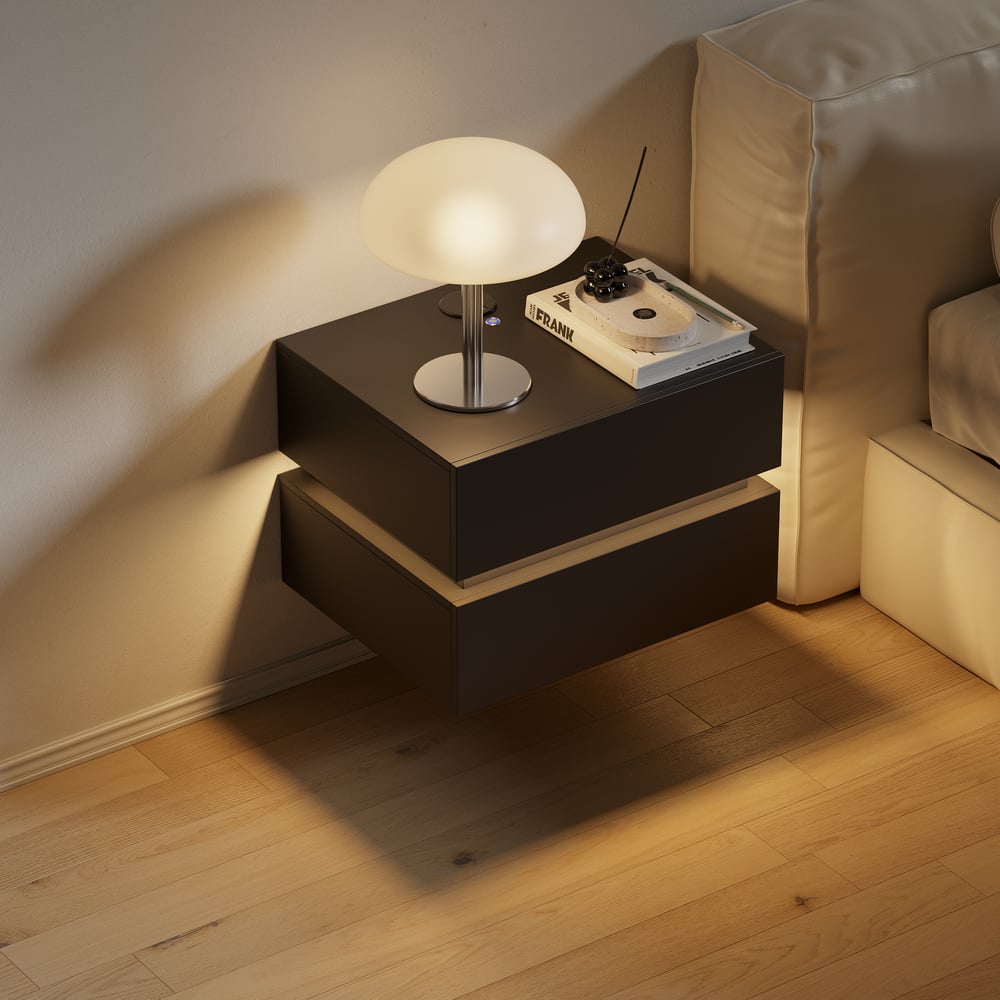 Questions and Answers for Lumio 2-Drawer LED Smart Floating Nightstand with Light