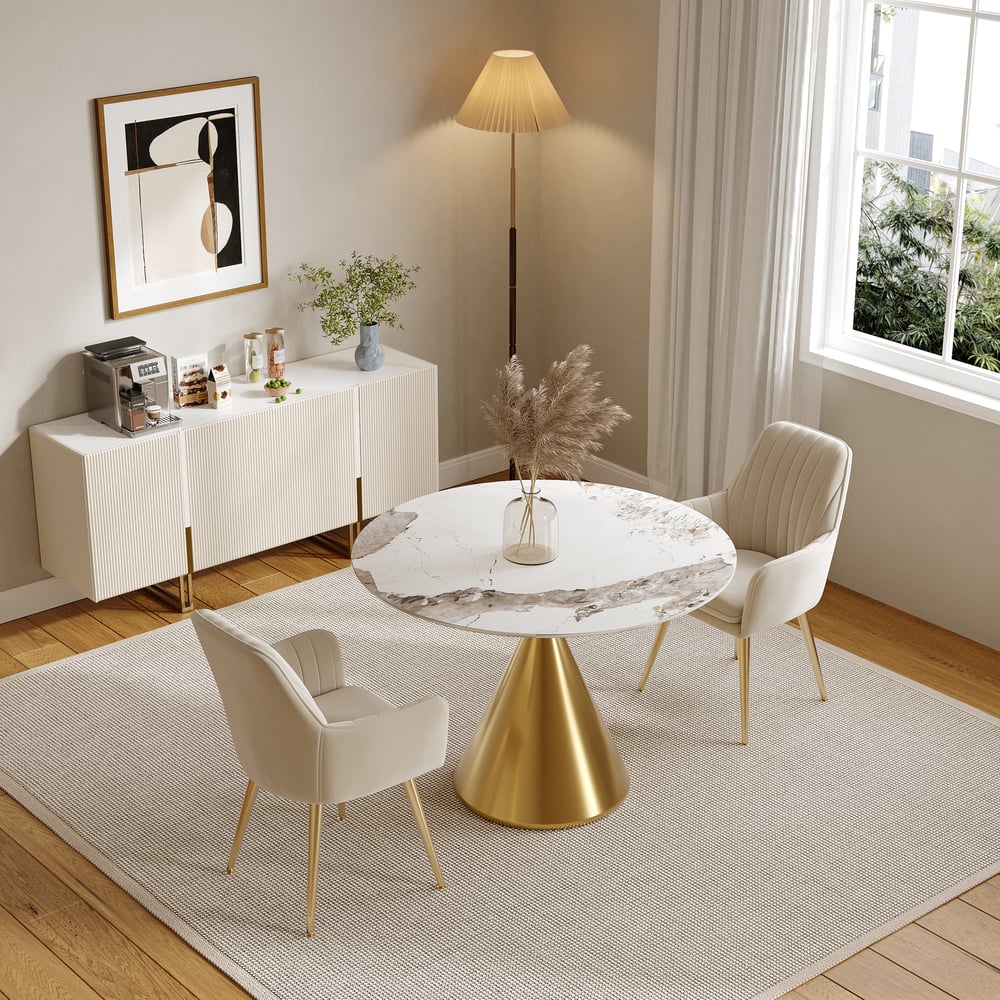 Questions et Réponses pour Buffet de buffet Grovyn 1600 mm avec plateau en pierre frittée, cannelé blanc, avec étagères réglables