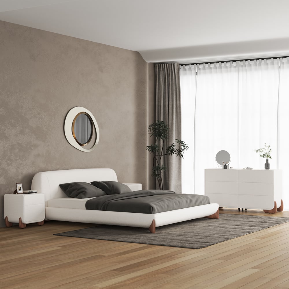 Hodnocení zákazníků pro položku Curva 63" Boucle bílá 6zásuvková inteligentní komoda