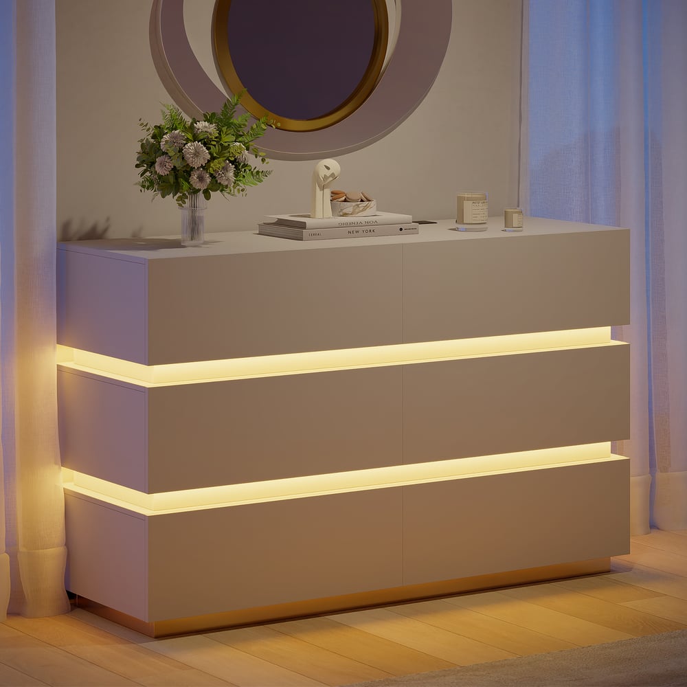 Klantrecensies voor Led-ladekast Lumio met 6 laden en laadstation in wit, 120 cm