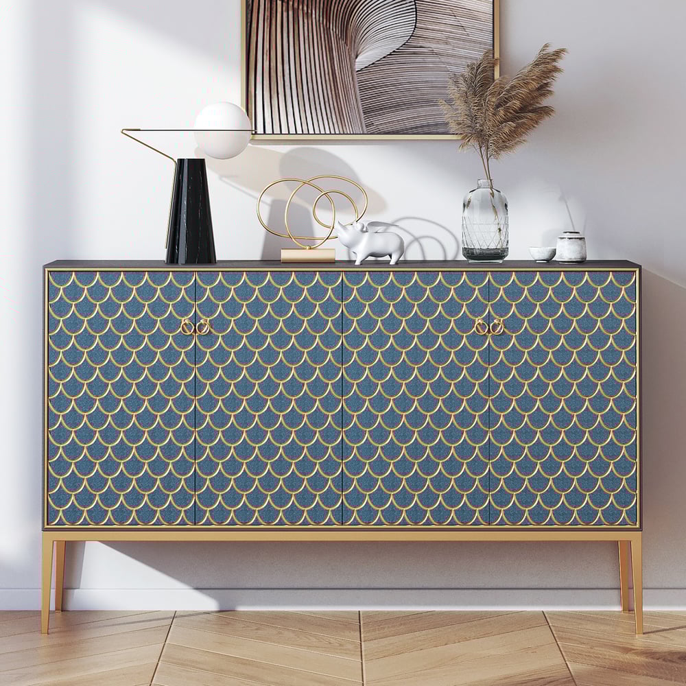 Customer Reviews for Modern Cabinet Scale Patterned Sideboard Buffet with Doors & Shelves in Large