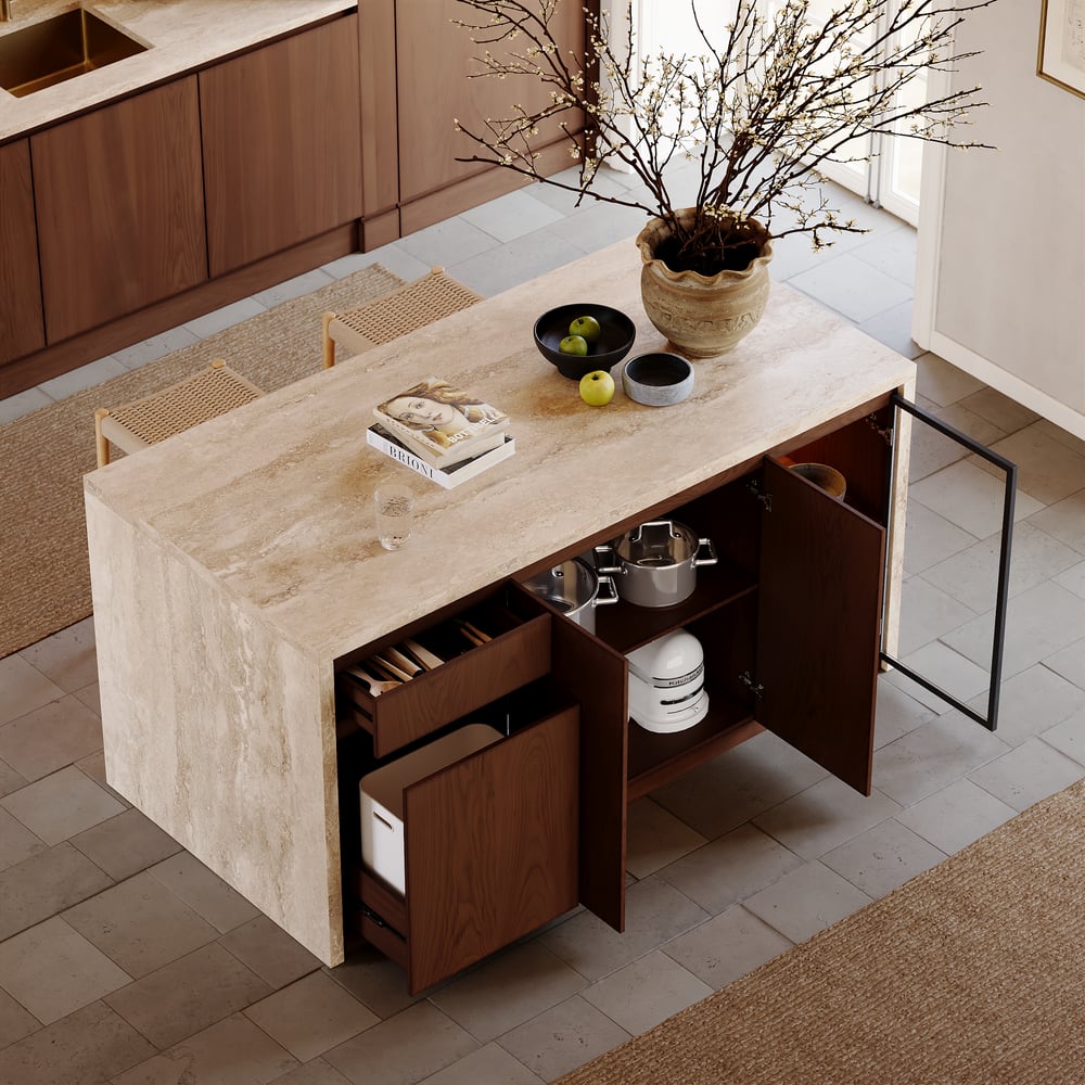 Questions and Answers for 72" Modern Waterfall Kitchen lsland with Light & Storage