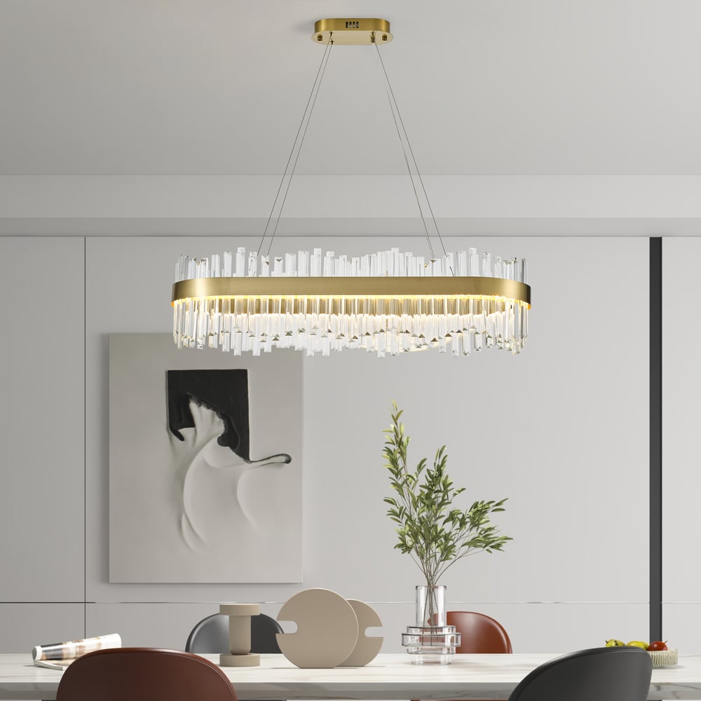 Avaliações de clientes sobre Lâmpada LED Crystina Modern Crystina Kitchen Island com controle remoto