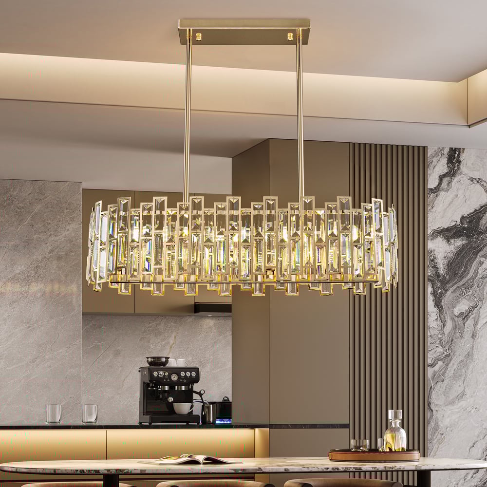 Hodnocení zákazníků pro položku 790 mm moderní stropní svítidla Crystal Glod s nastavitelnou výškou a jasem