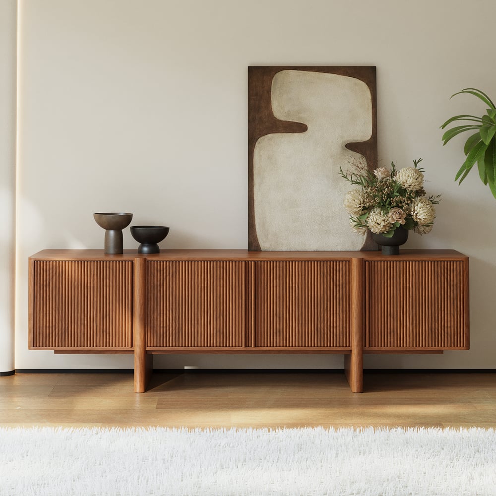 Questions and Answers for 2030mm Walnut Solid Wood Fluted TV Stand