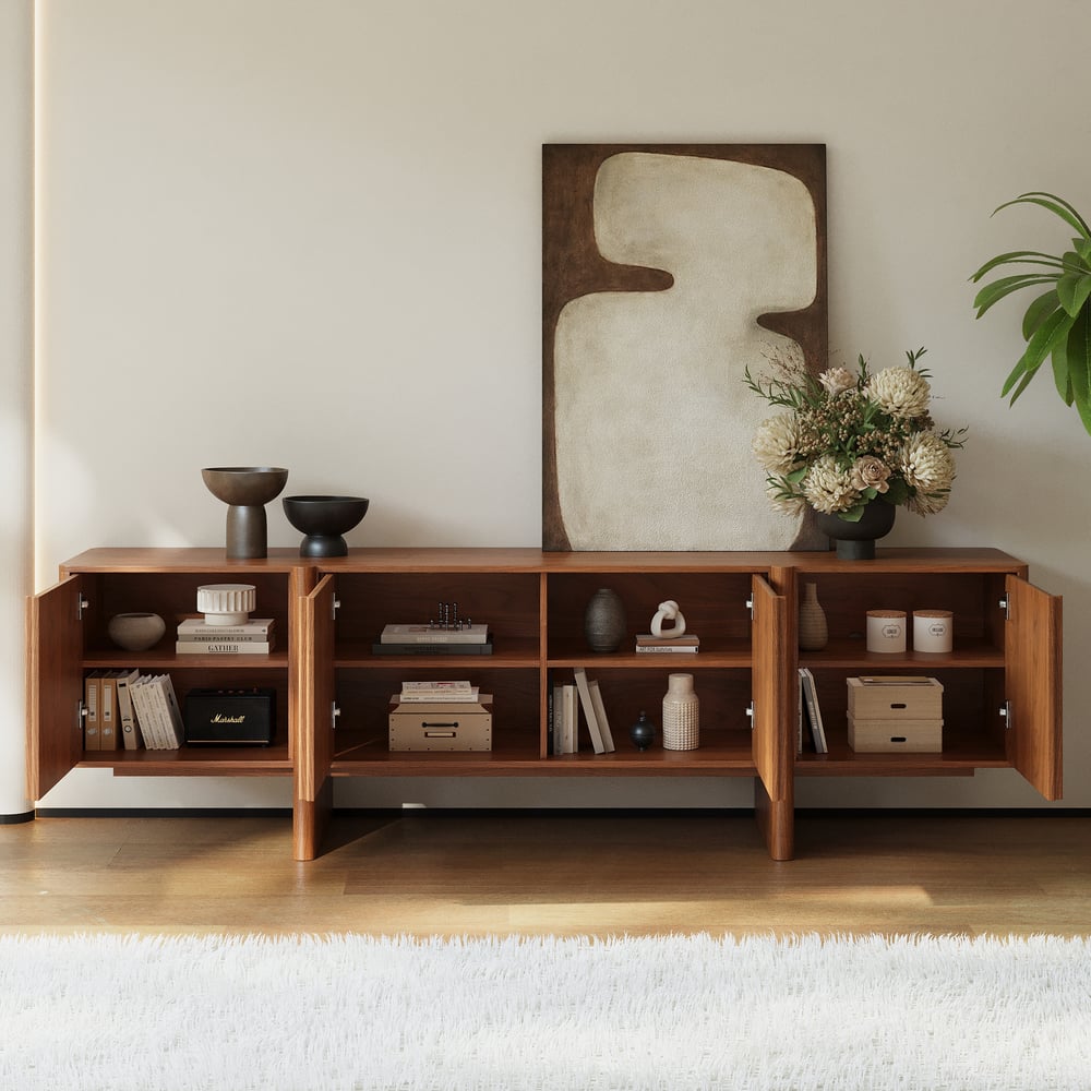 Questions and Answers for 2030mm Walnut Solid Wood Fluted TV Stand