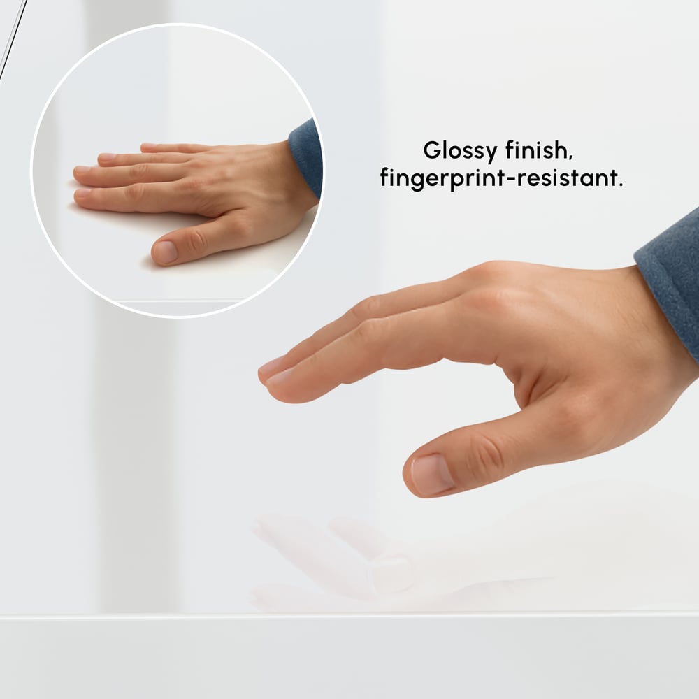 Avis Clients sur Bureau exécutif moderne en forme de L blanc Chicent avec un grand espace de rangement pour la main droite (1600 mm)