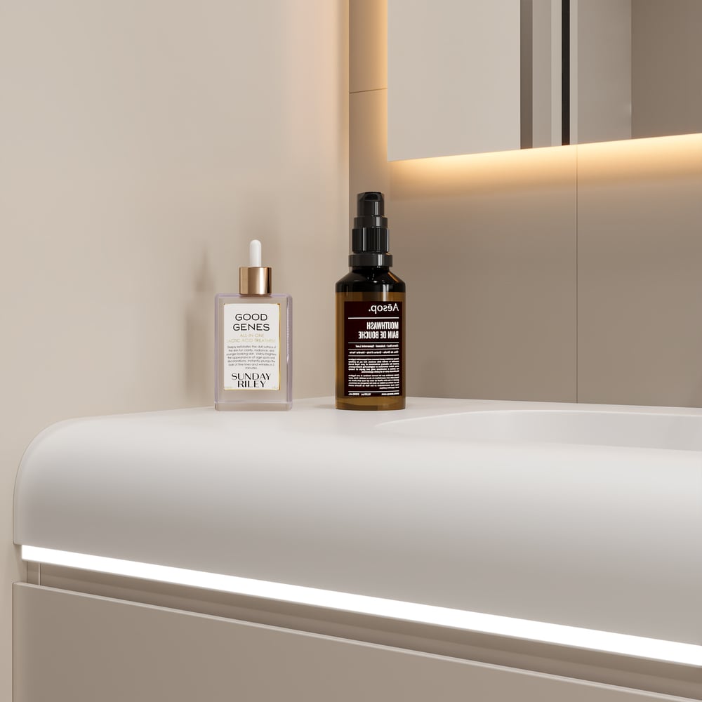 Otázky a odpovědi pro 39" nástěnné koupelnové umyvadlo bílé s velkým úložným prostorem a nastavitelným světlem