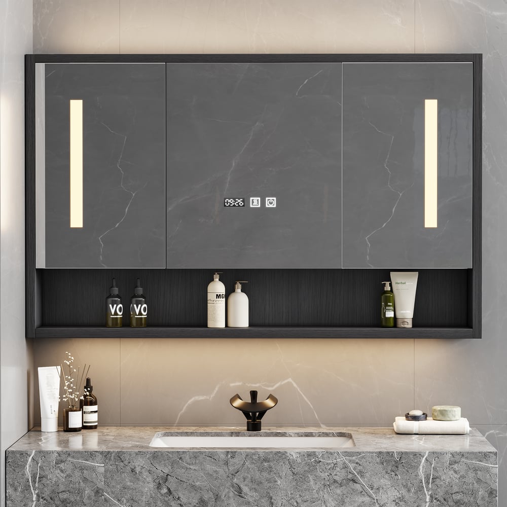 Customer Reviews for 1000mm Black LED Medicine Cabinet with Adjustable Lighting, Demister & Digital Clock