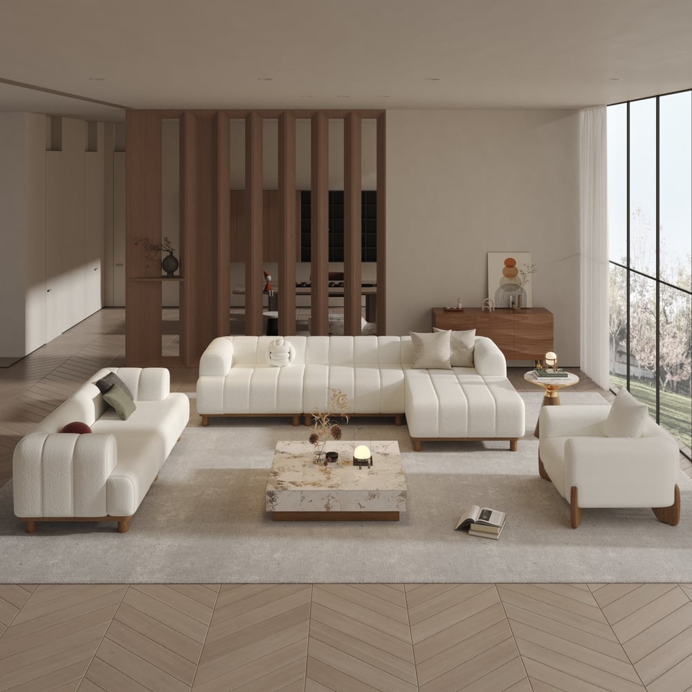 Questions and Answers for 80" Boucle 2-Piece Sofa with Wood Legs