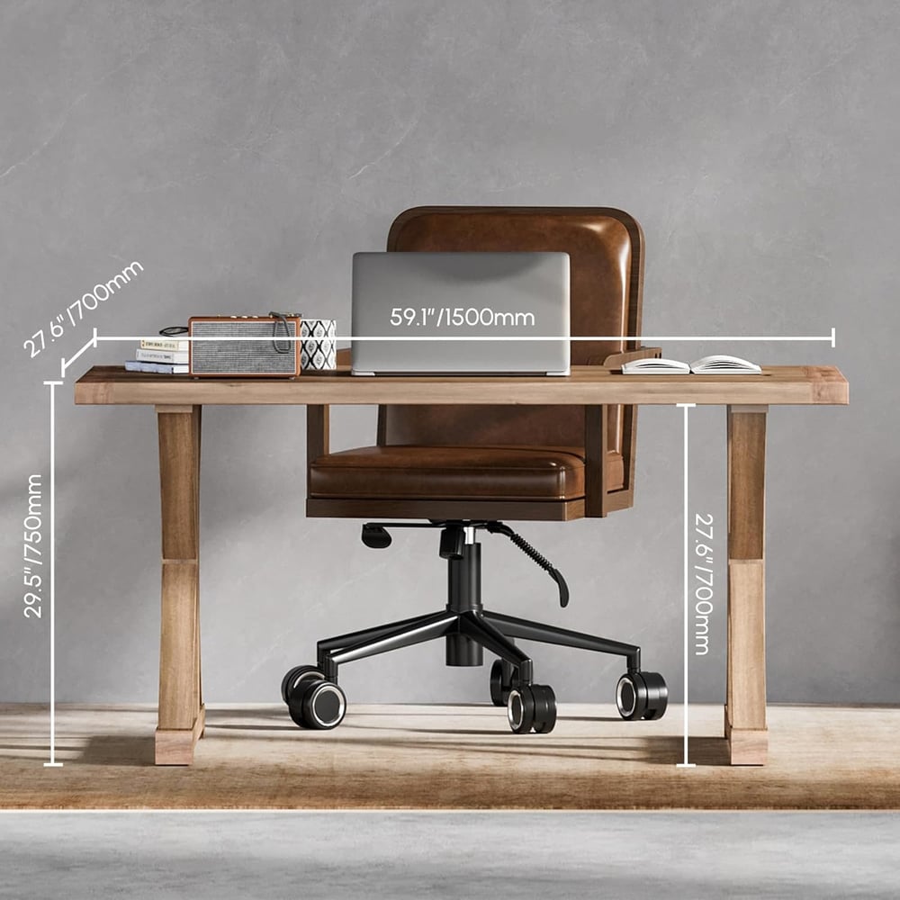 Avis Clients sur Bureau de ferme rectangulaire de style vintage en bois de pin naturel (1500 mm)